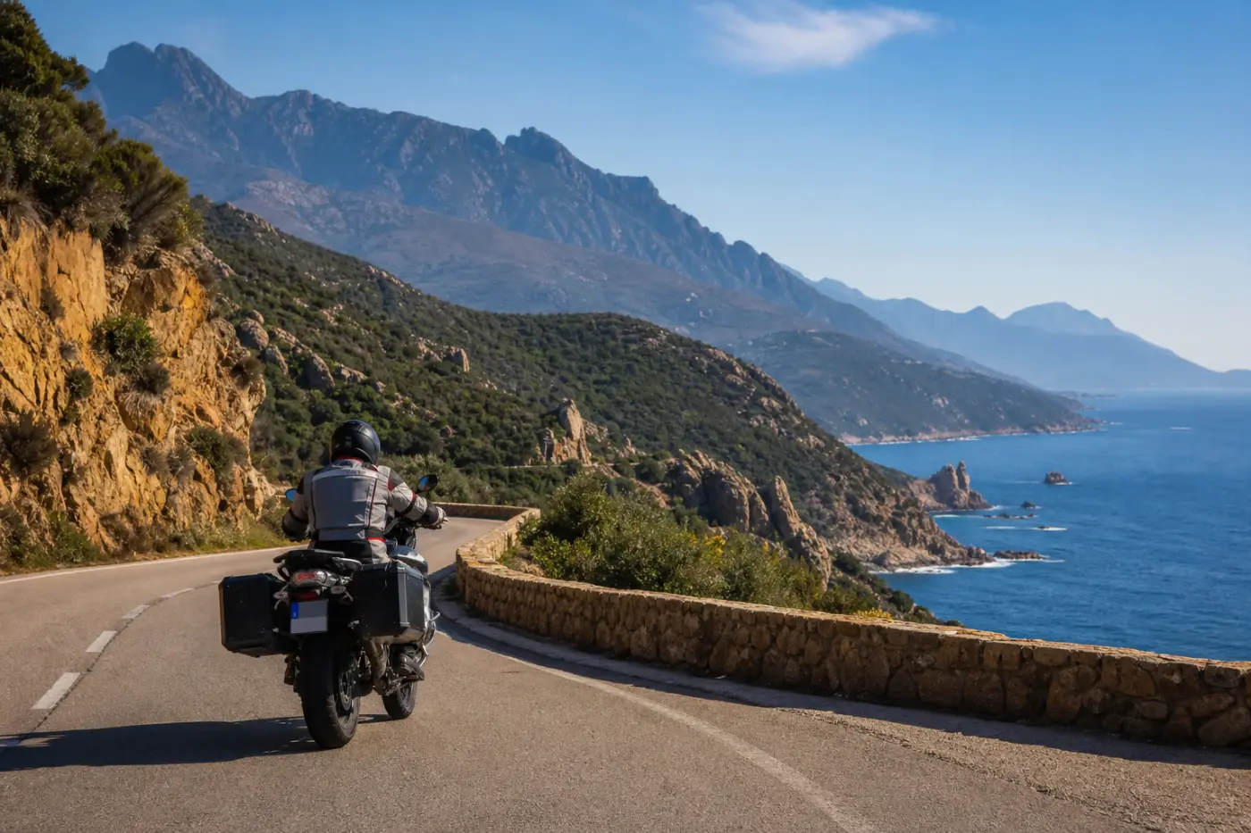 Korsika mit dem Motorrad: Berge, Meer, Küsten